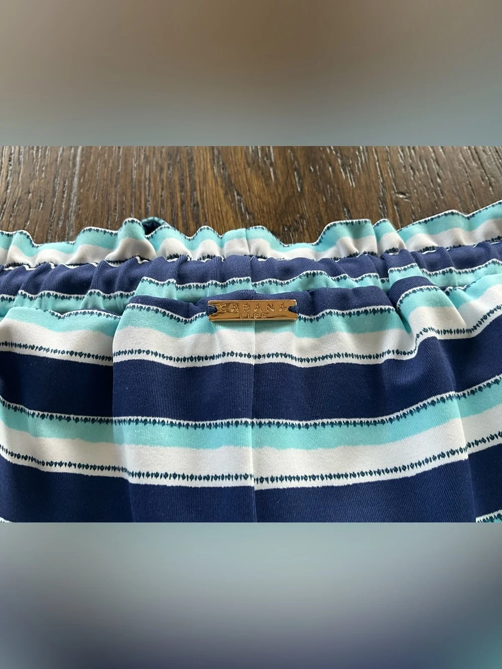 Cabana Life Delray Striped Paperbag Waist Tassel Shorts - Picture 10 of 10